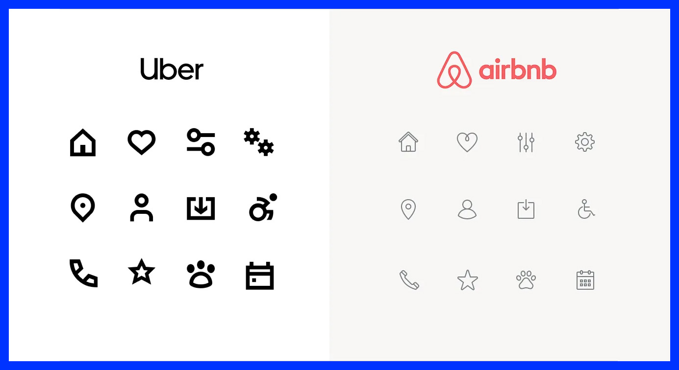 Extraits des collections d’Uber et d'Airbnb © redesign based on J. Laureau