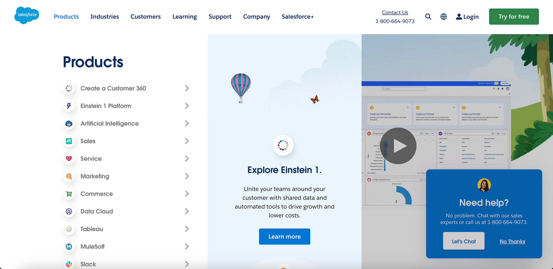 Méga menu Salesforce